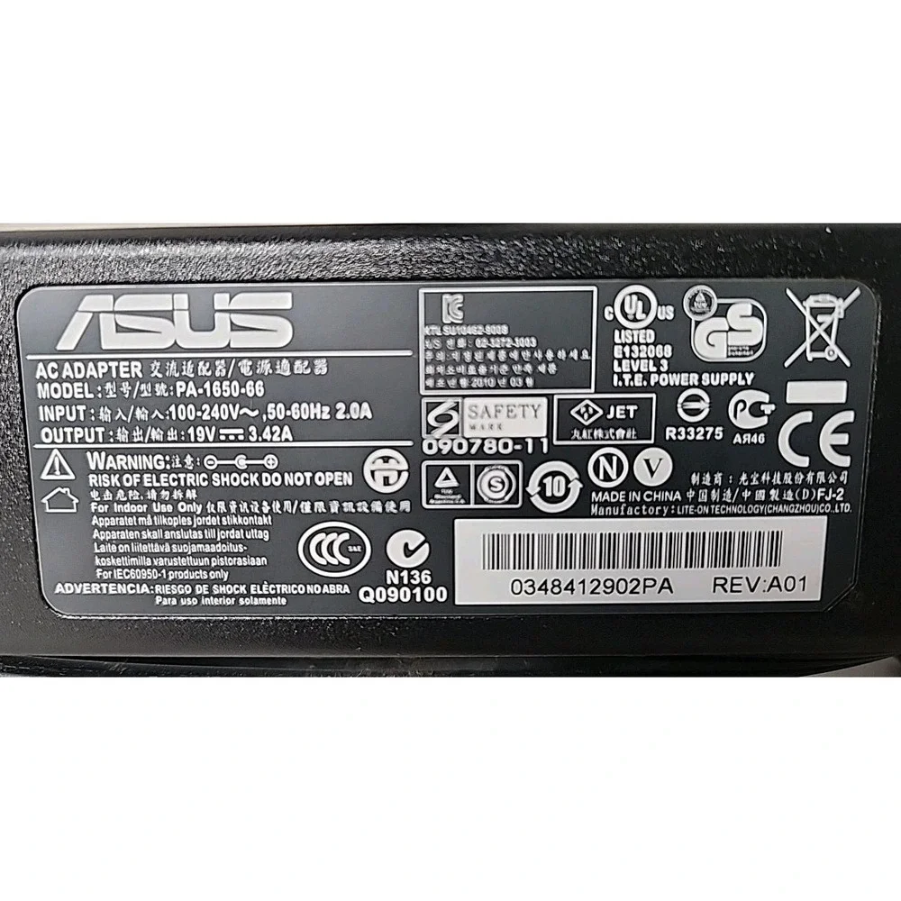 ASUS Laptop Charger AC Adapter Power Supply PA-1650-66 19V 3.42A 65W